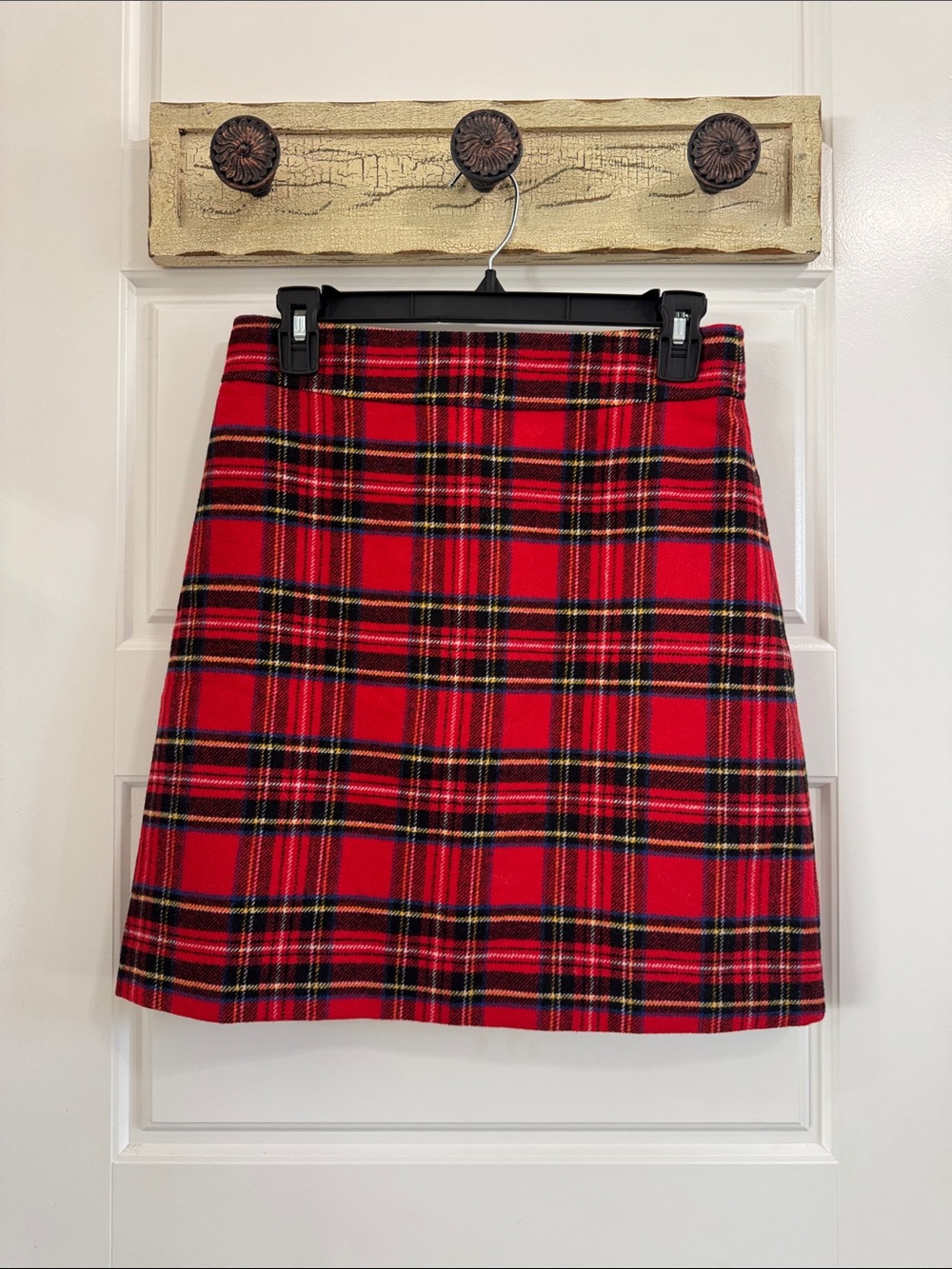 J. Crew Red Tartan Plaid Wool Blend Mini Skirt